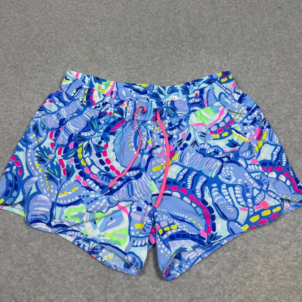 Lilly Pulitzer Runaround Shorts Womens Size S Blue Peri Pinch Pinch